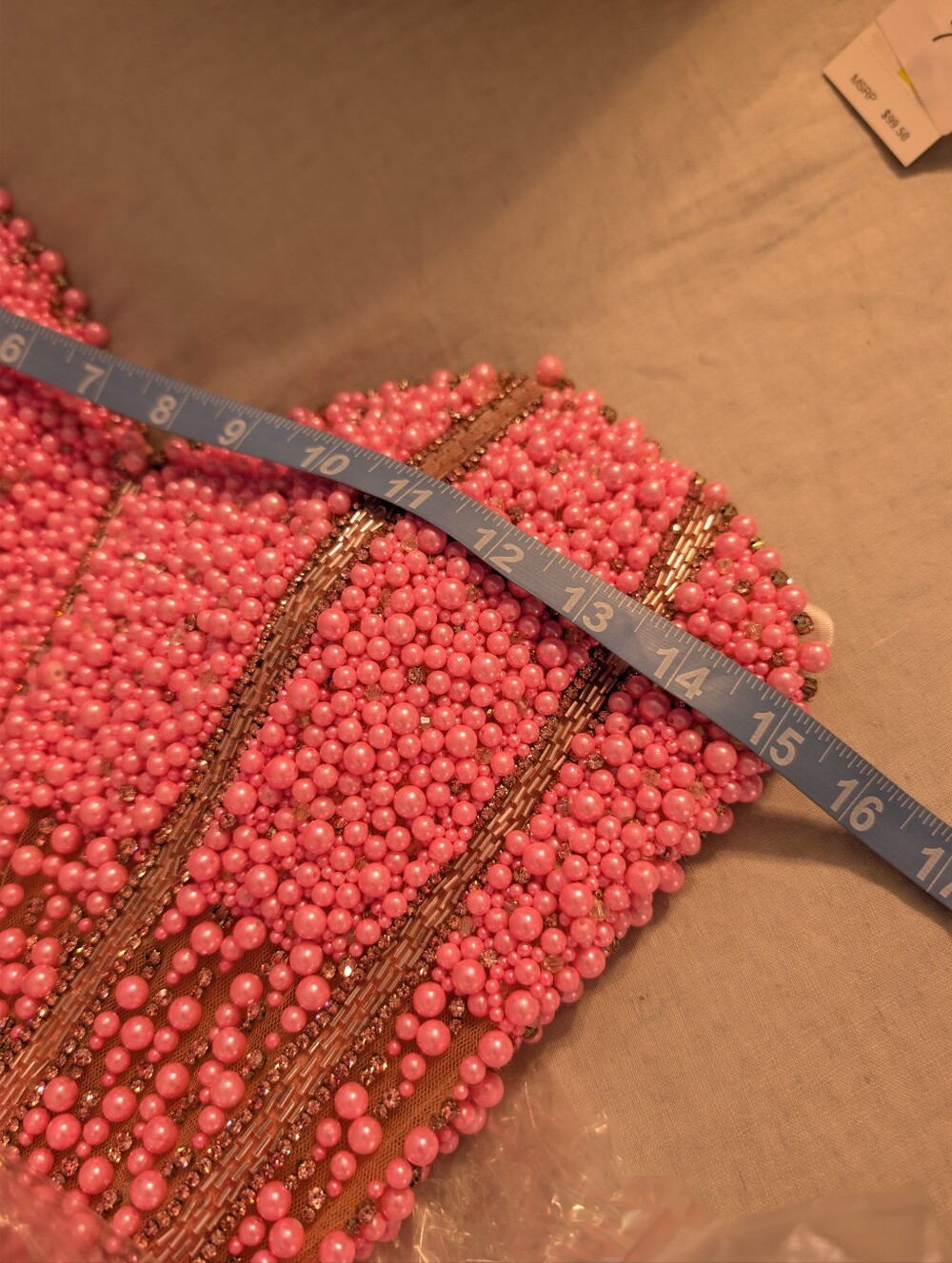 Portia & Scarlett PS26432C Pink Pearl Corset Sequin Formal Prom Gown Dress 6 - Picture 8 of 9